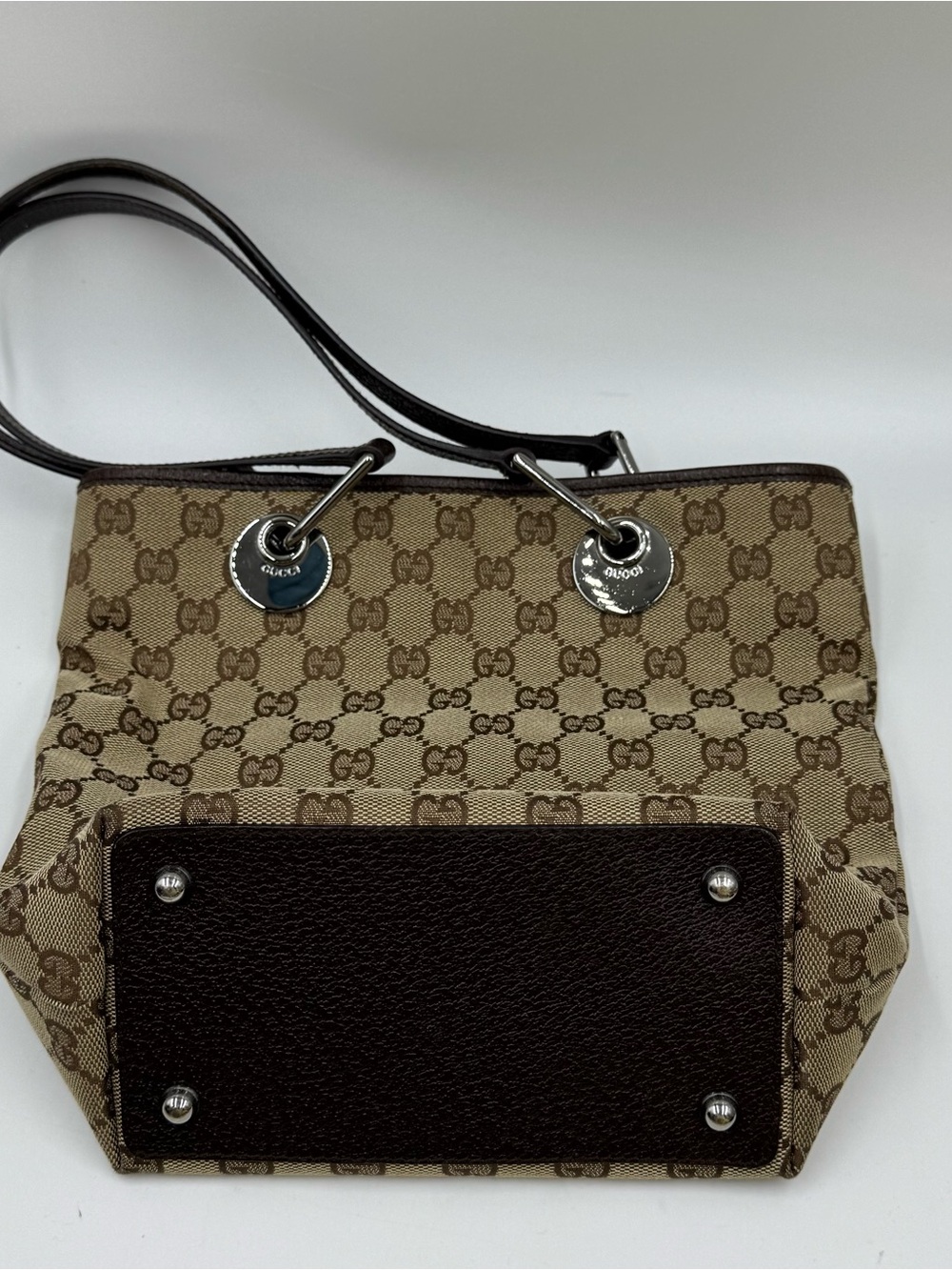 Gucci Beige & Brown GG Canvas Shoulder Tote - Picture 11 of 11